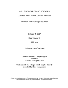 COLLEGE OF ARTS AND SCIENCES  COURSE AND CURRICULUM CHANGES