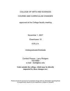 COLLEGE OF ARTS AND SCIENCES  COURSE AND CURRICULUM CHANGES