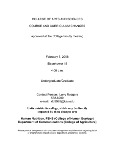 COLLEGE OF ARTS AND SCIENCES  COURSE AND CURRICULUM CHANGES