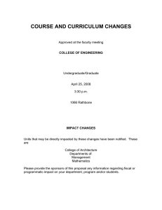 COURSE AND CURRICULUM CHANGES