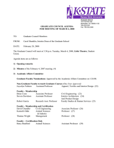 GRADUATE COUNCIL AGENDA FOR MEETING OF MARCH 4, 2008 TO: