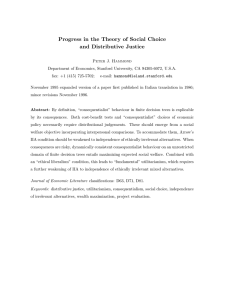 Progress in the Theory of Social Choice and Distributive Justice