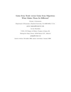 Gains from Trade versus Gains from Migration: