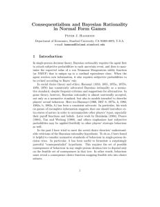 Consequentialism and Bayesian Rationality in Normal Form Games Peter J. Hammond
