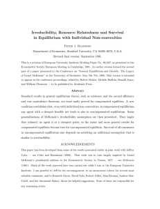 Irreducibility, Resource Relatedness and Survival in Equilibrium with Individual Non-convexities
