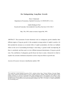 On Endogenizing Long-Run Growth