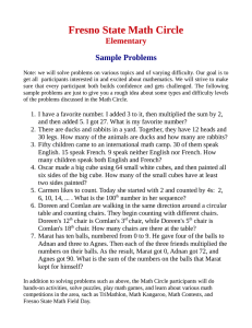 Fresno State Math Circle Elementary Sample Problems