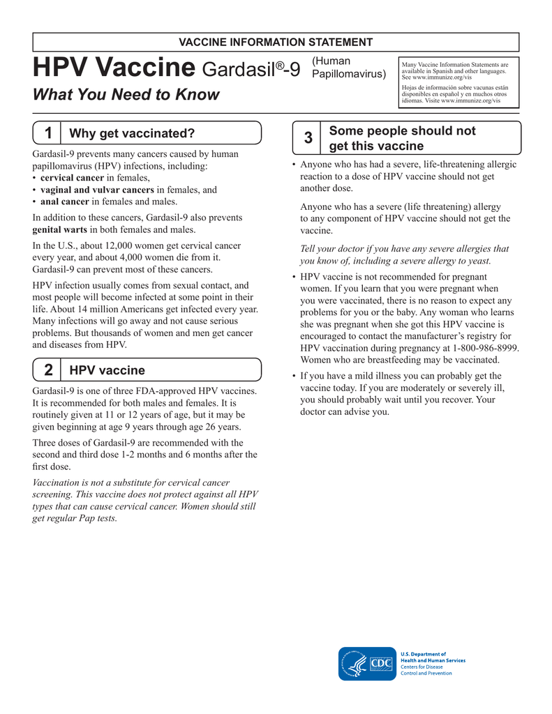 Hpv gardasil vis, Hpv gardasil vis date Hpv gardasil vis sheet, Uploaded by