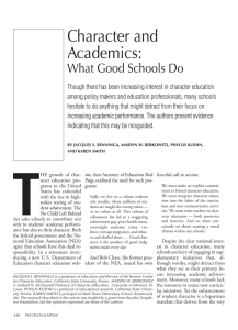 Character and Academics: What Good Schools Do