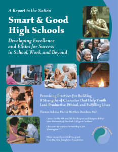 Smart &amp; Good High Schools Developing Excellence and Ethics for Success