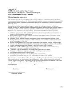 California State University, Fresno District mentor Agreement Appendix 16
