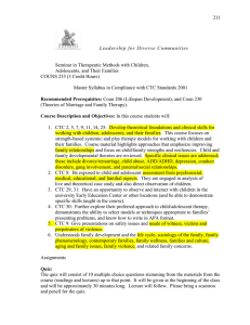 211 Adolescents, and Their Families COUNS 233 (3 Credit Hours)