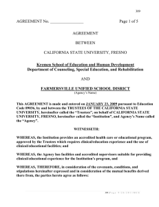 AGREEMENT No. ________________  Page 1 of 5 AGREEMENT