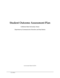 Student Outcome Assessment Plan California State University, Fresno