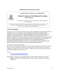 Cultural Contexts of Teaching and Learning California State University, Fresno