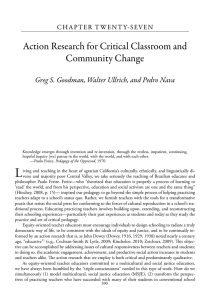 Action Research for Critical Classroom and Community Change CHAPtER t WENt Y-SEVEN