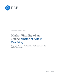 Market Viability of an Online Master of Arts in Teaching