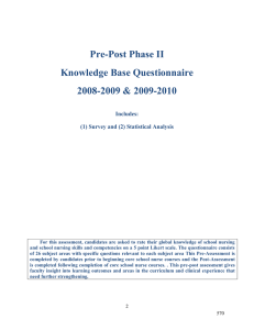 Pre-Post Phase II Knowledge Base Questionnaire 2008-2009 &amp; 2009-2010