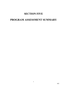 SECTION FIVE PROGRAM ASSESSMENT SUMMARY 1
