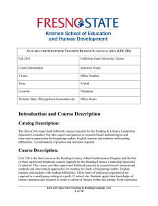 Fall 2013 California State University, Fresno Course Information