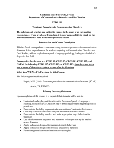 108  California State University, Fresno Department of Communicative Disorders and Deaf Studies