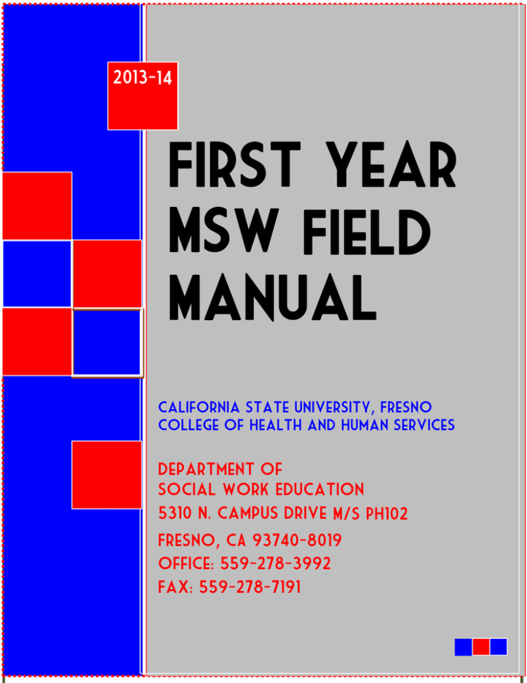 First Year MSW Field Manual