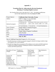 Appendix A Transition Plan for Addressing the Revised Standards