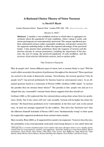 A Rational Choice Theory of Voter Turnout David P. Myatt
