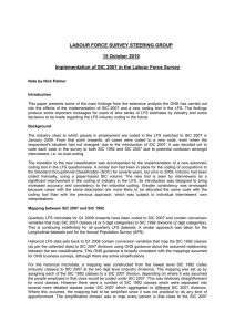 LABOUR FORCE SURVEY STEERING GROUP 15 October 2010