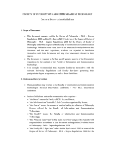 FACULTY OF INFORMATION AND COMMUNICATIONS TECHNOLOGY  Doctoral Dissertation Guidelines
