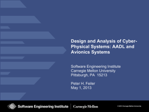 Design and Analysis of Cyber- Physical Systems: AADL and Avionics Systems