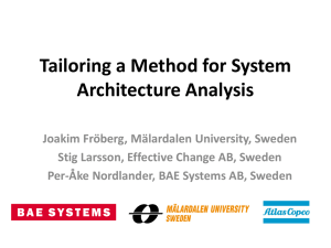 Tailoring a Method for System Architecture Analysis