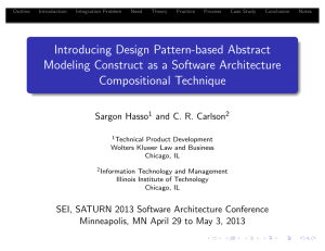 Introducing Design Pattern-based Abstract Modeling Construct as a Software Architecture Compositional Technique