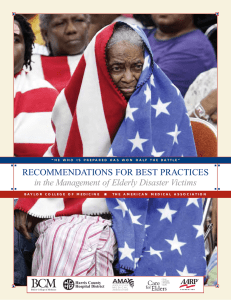 RECOMMENDATIONS FOR BEST PRACTICES in the Management of Elderly Disaster Victims