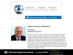 Software, Security, and Resiliency  Paul Nielsen SEI Director and CEO