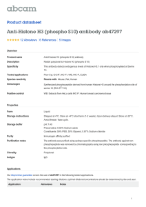 Anti-Histone H3 (phospho S10) antibody ab47297 Product datasheet 12 Abreviews 5 Images