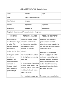 JOB SAFETY ANALYSIS – Guideline Form JSA# Job Title Page