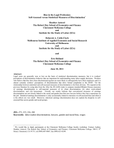 Bias in the Legal Profession: Self-Assessed versus Statistical Measures of Discrimination