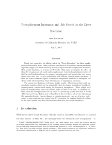 Unemployment Insurance and Job Search in the Great Recession Jesse Rothstein