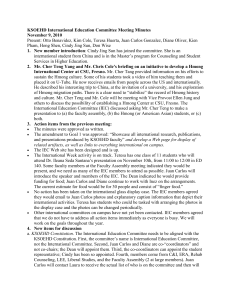 KSOEHD International Education Committee Meeting Minutes November 9, 2010