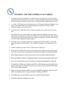 POVERTY AND THE ELDERLY FACT SHEET