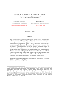 Multiple Equilibria in Noisy Rational Expectations Economies ∗ D¨om¨ot¨or P´alv¨olgyi