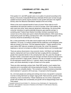 LONGBRAKE LETTER – May 2015 Bill Longbrake*