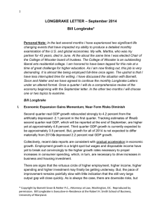 LONGBRAKE LETTER – September 2014 Bill Longbrake*