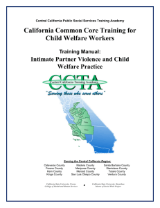 California Common Core Training for Child Welfare Workers Welfare Practice