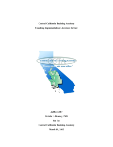 Central California Training Academy Coaching Implementation Literature Review Authored by