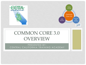 COMMON CORE 3.0 OVERVIEW