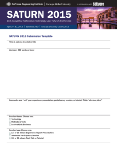 SATURN 2015 SATURN 2015 Submission Template