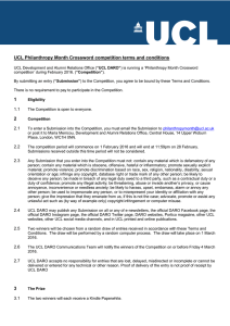 UCL Philanthropy Month Crossword competition terms and conditions