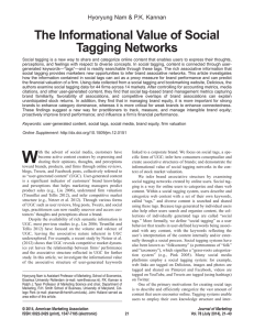 The Informational Value of Social Tagging Networks Hyoryung Nam &amp; P.K. Kannan